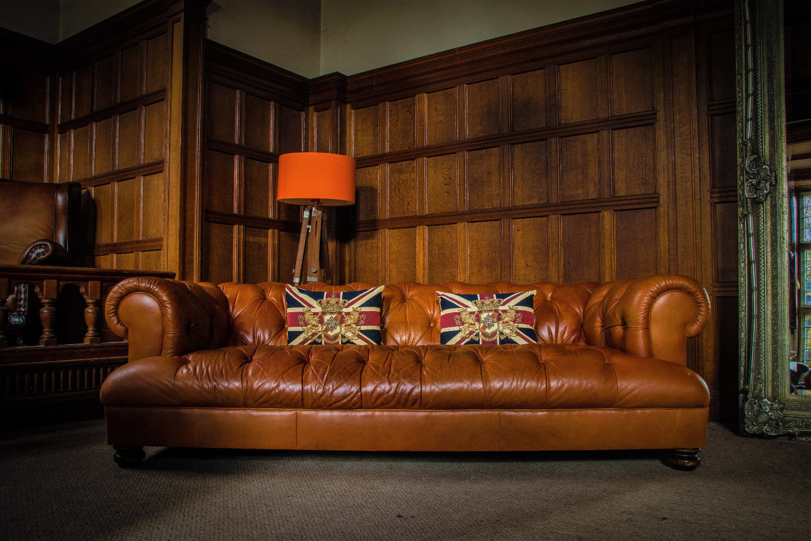 F50 1140 Tetrad Grand Drummond John Lewis Tan Leather Chesterfield 3 4 Seater Club Sofa
